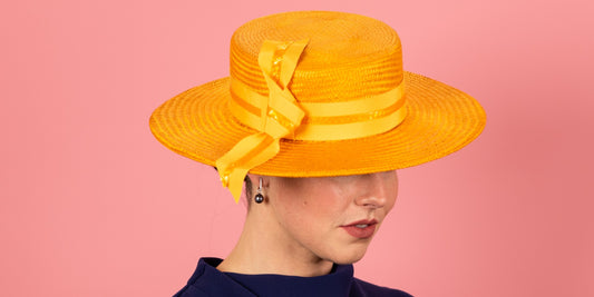 Golden Rose Day touch of yellow at Rosehill Racecourse Millinery Hats, Fascinators and Headpiece Style Guide