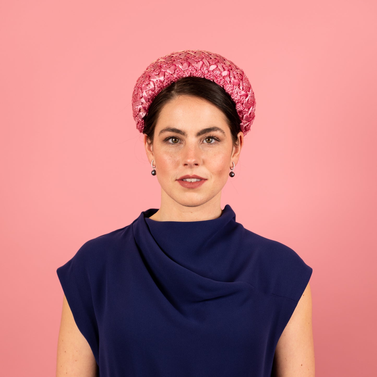 Ash Headband in Pink Texture Racello Straw