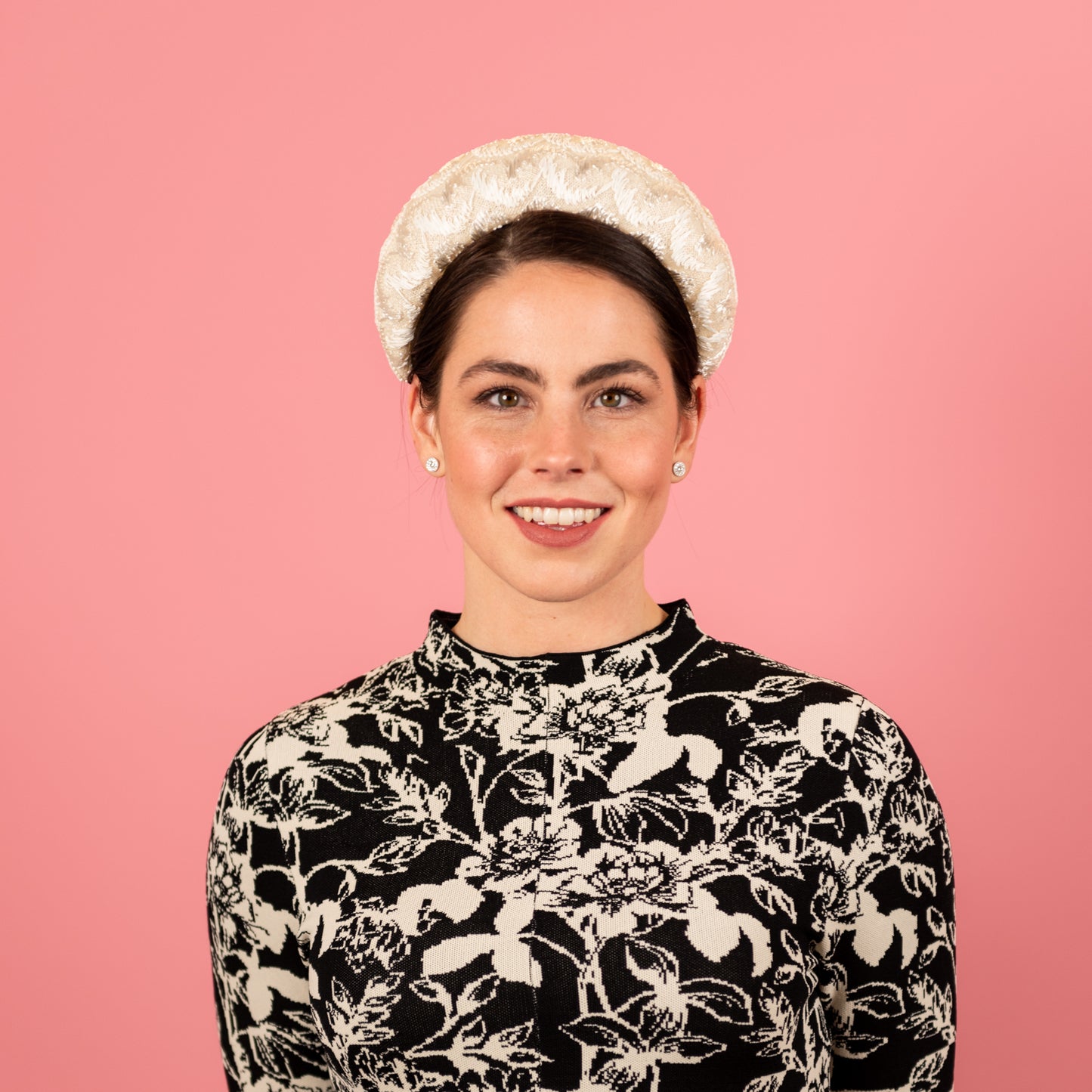 Ash Headband in ivory vintage straw cloth