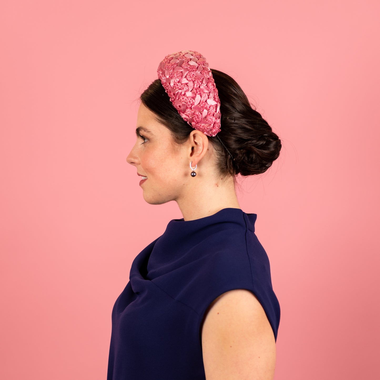 Ash Headband in Pink Texture Racello Straw