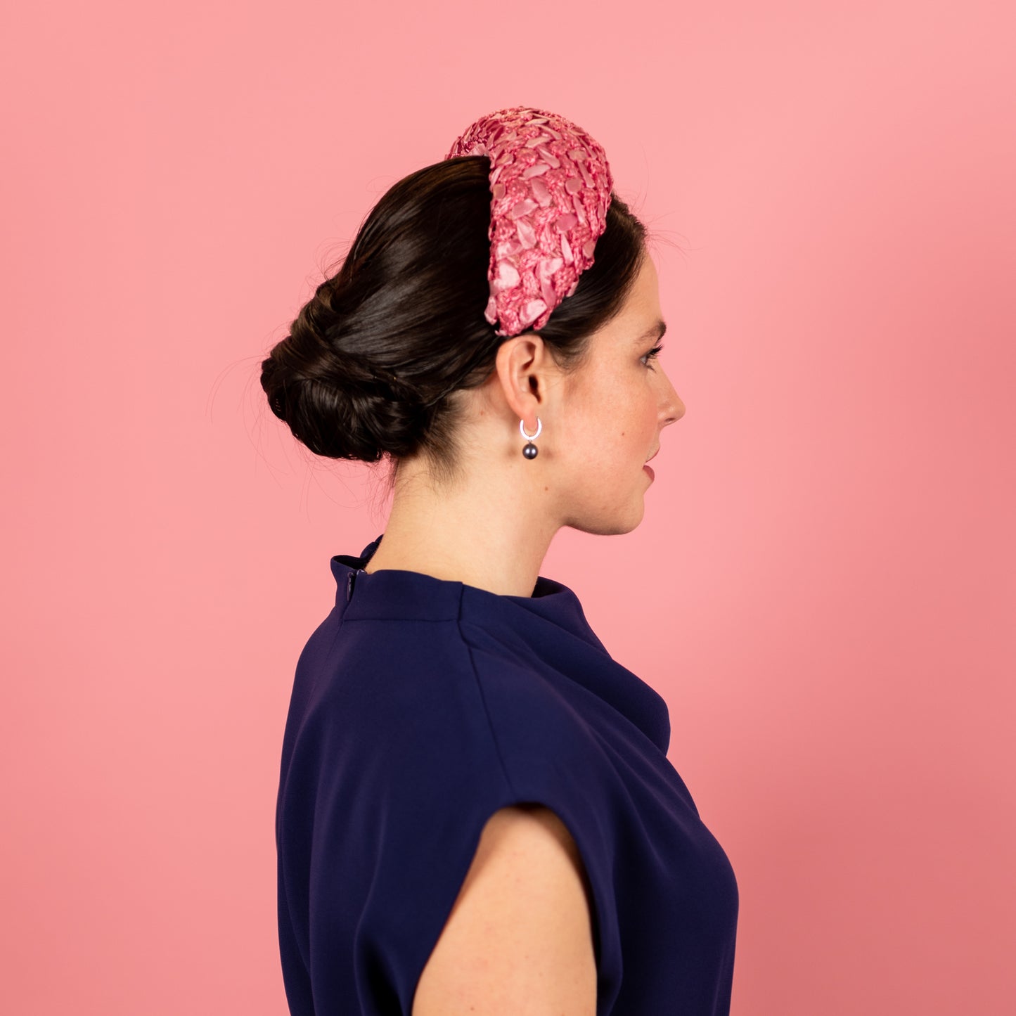 Ash Headband in Pink Texture Racello Straw