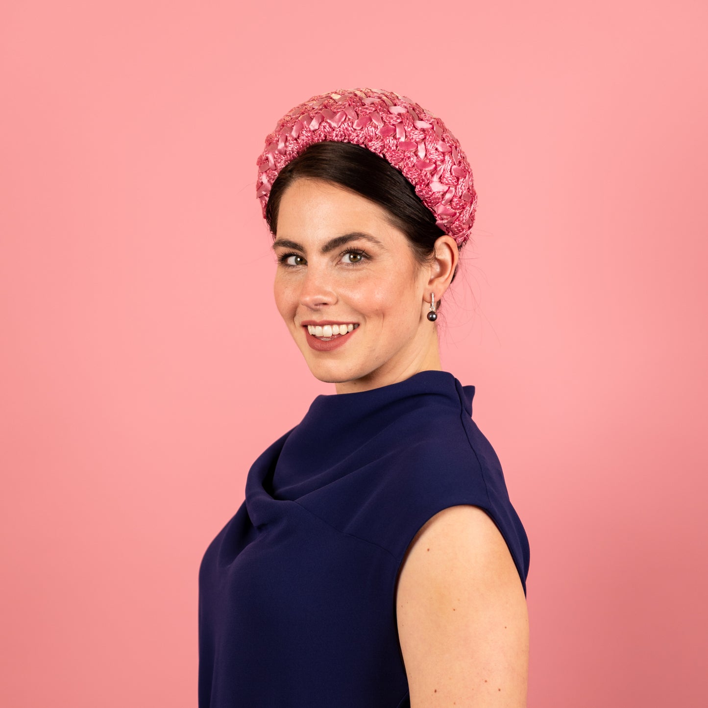 Ash Headband in Pink Texture Racello Straw