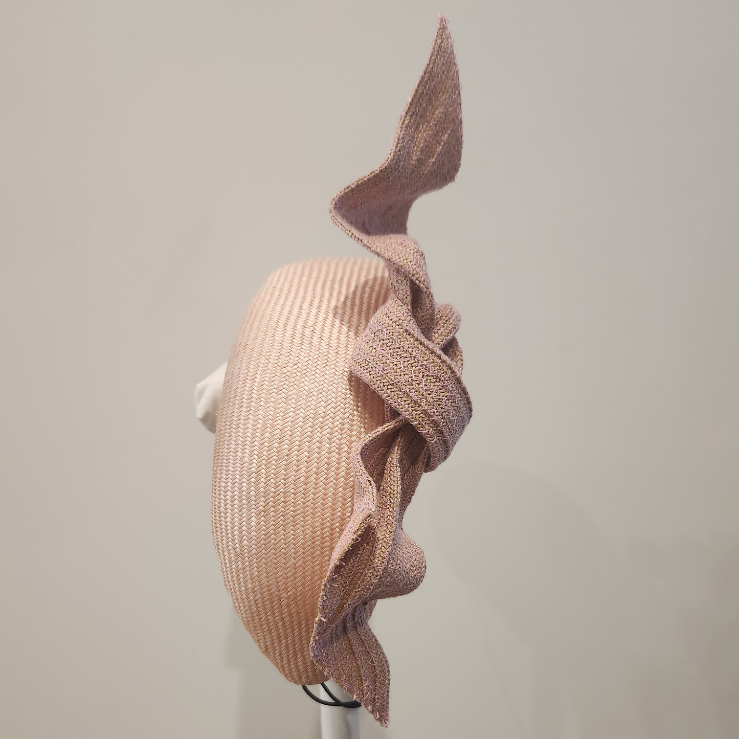 Ash Headband in Pale Pink Straw with Braid Knot Spring Racewear Headpiece