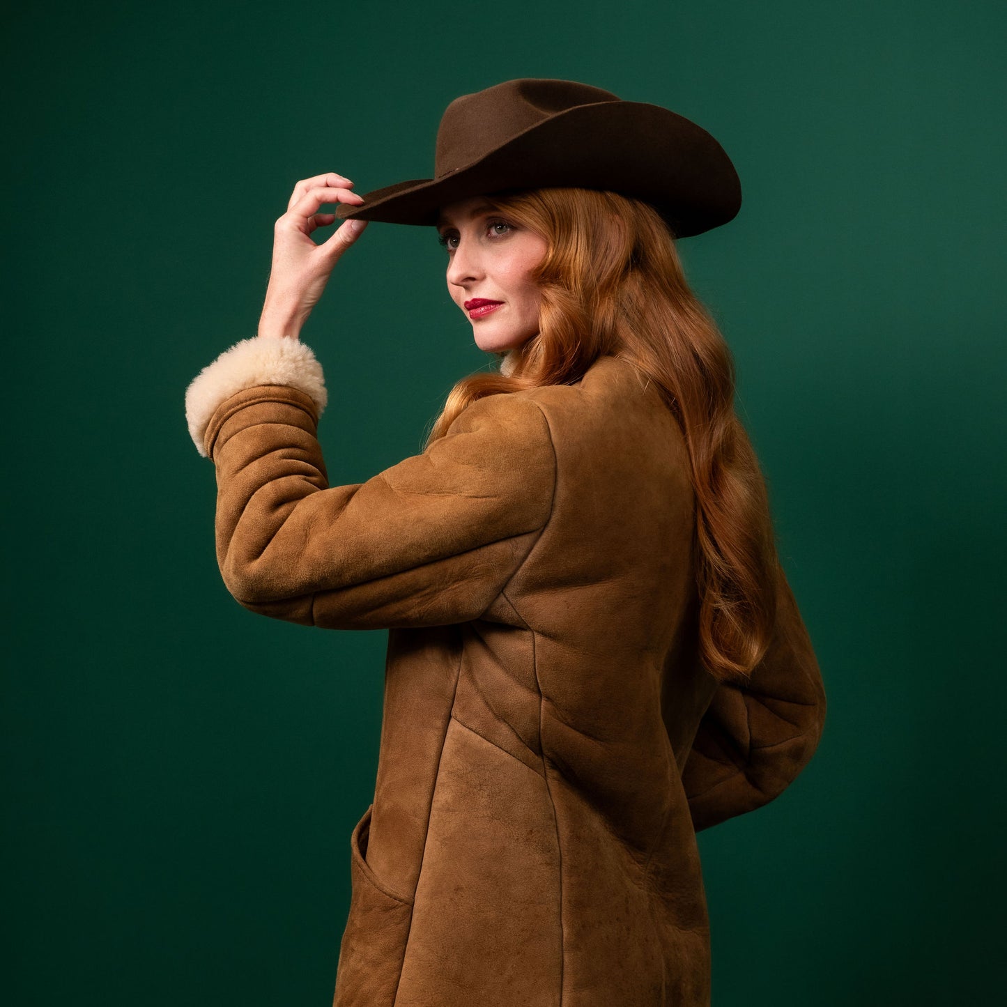 Buckland Brown Western Style Felt Hat with plait trim Winter Racewear Hat