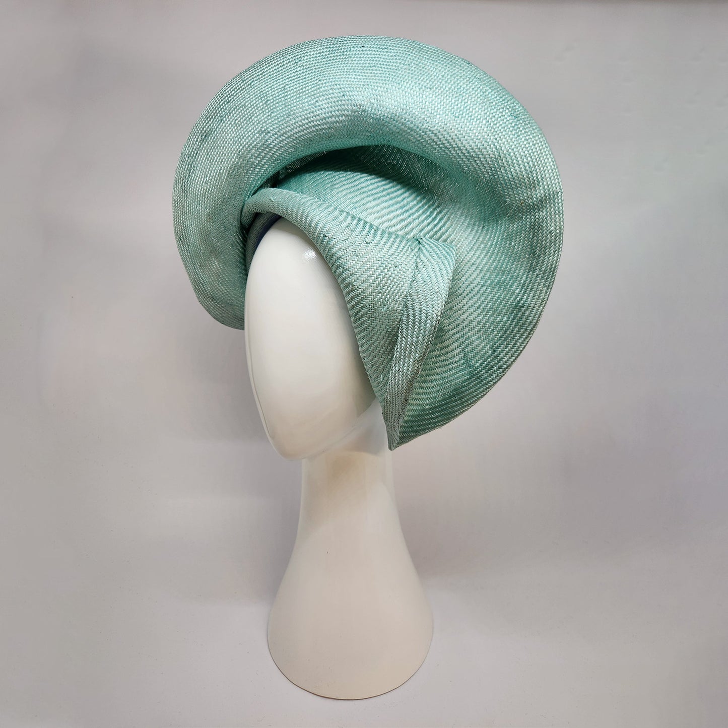 Calla Bloom draped mint parisial headpiece