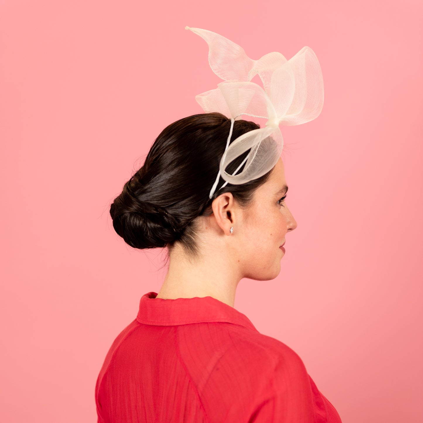 Docker Crinoline Floating Bow Headband in Ivory
