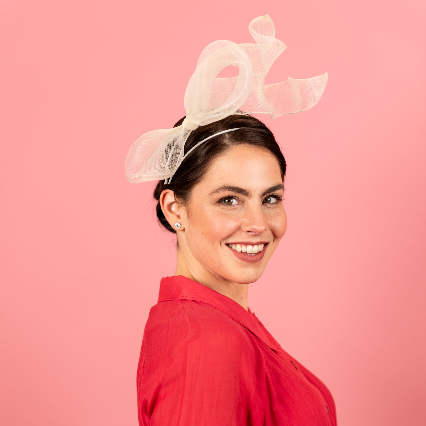 Docker Crinoline Floating Bow Headband in Ivory