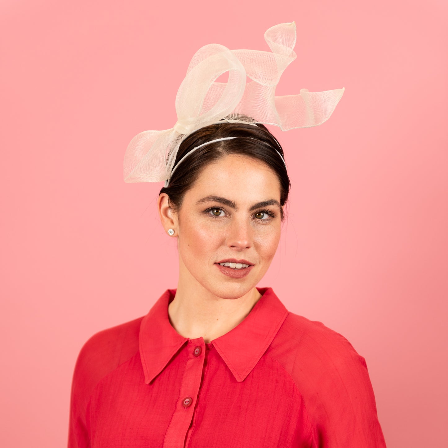 Docker Crinoline Floating Bow Headband in Ivory