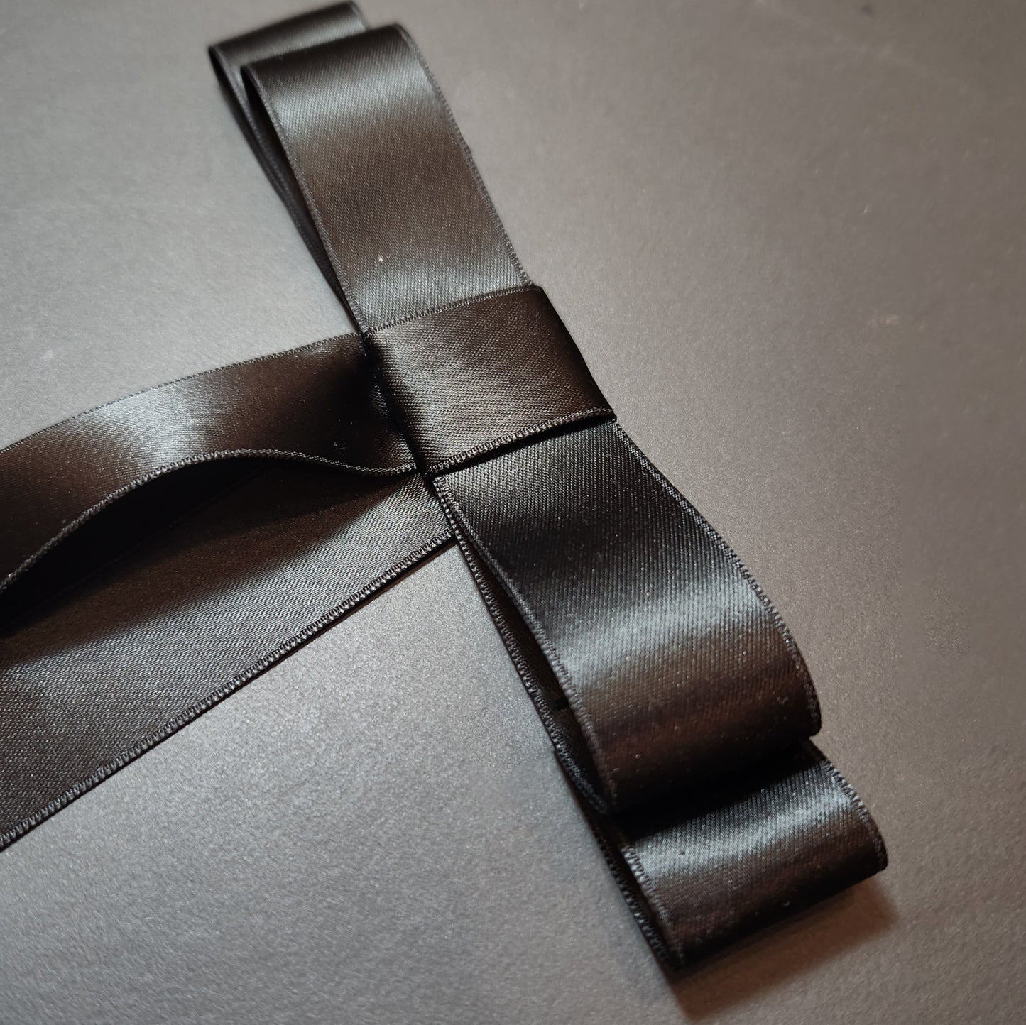 Double Loop Waist Length Satin Bow Luxury Barrette Hair Clip Black Satin