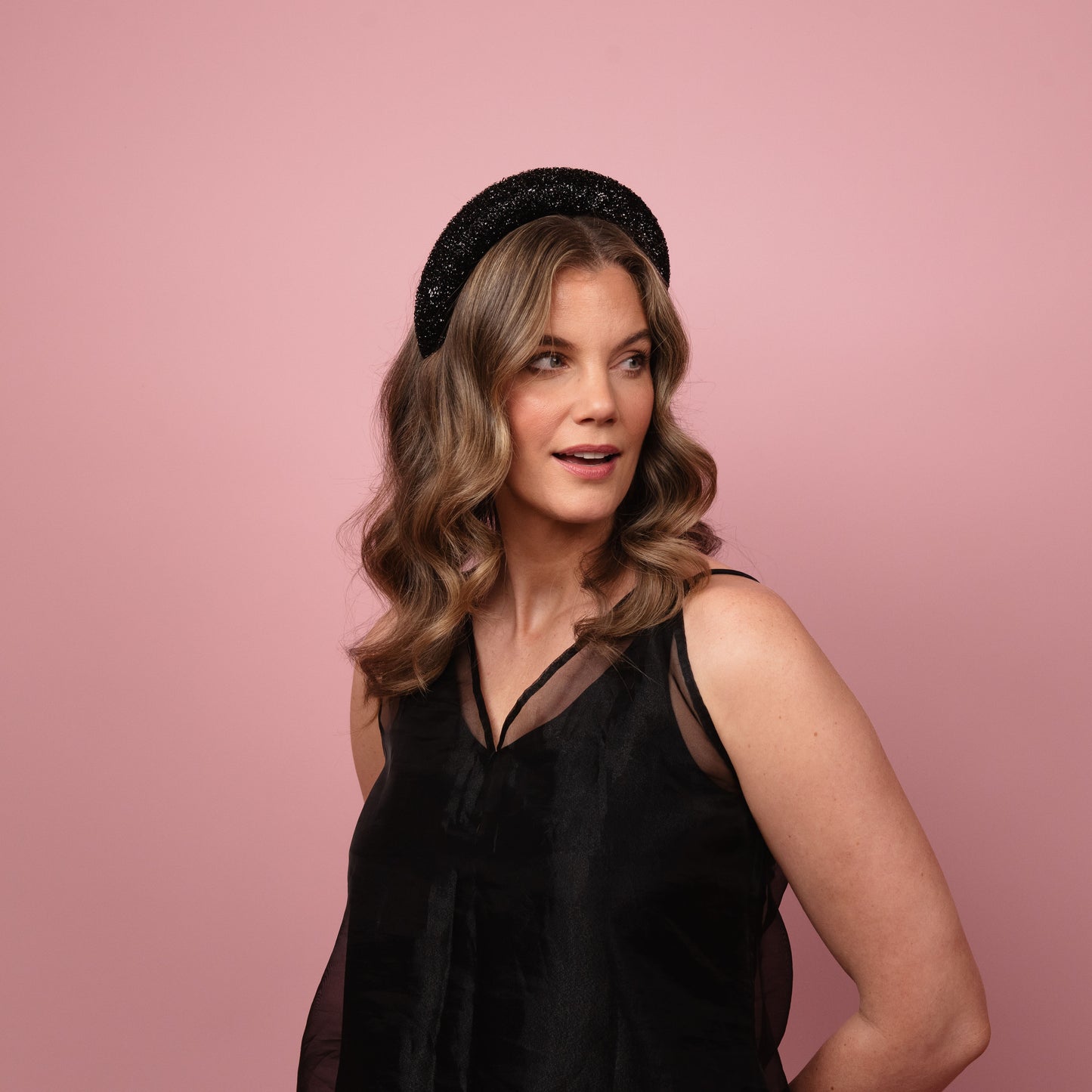 Eve Black Metallic Headband