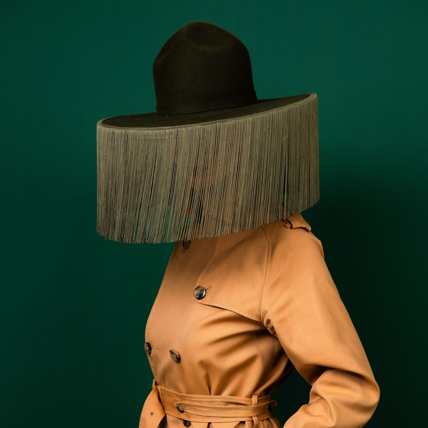 Gapsted Green Western style Felt Hat with green tassel on brim edge Winter Racewear Hat