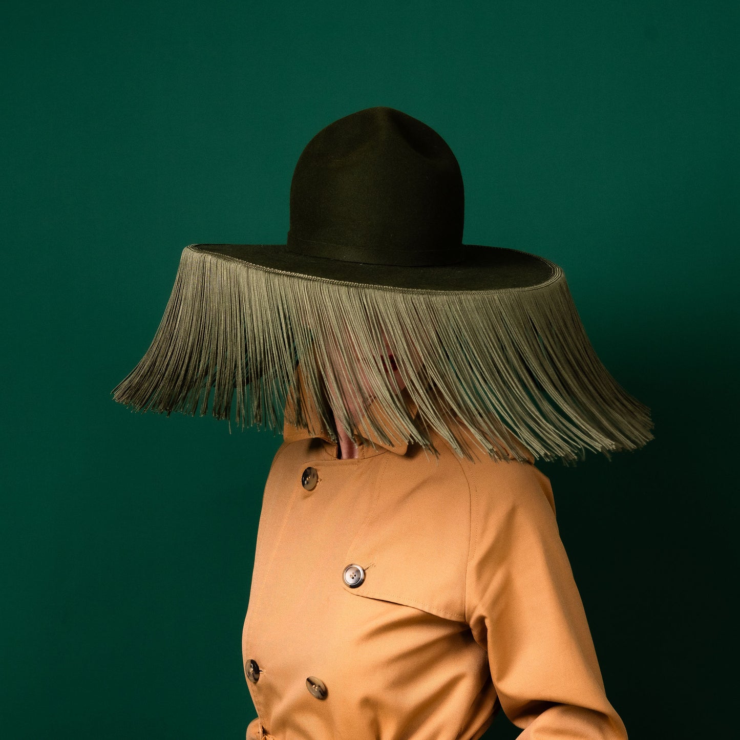 Gapsted Green Western style Felt Hat with green tassel on brim edge Winter Racewear Hat