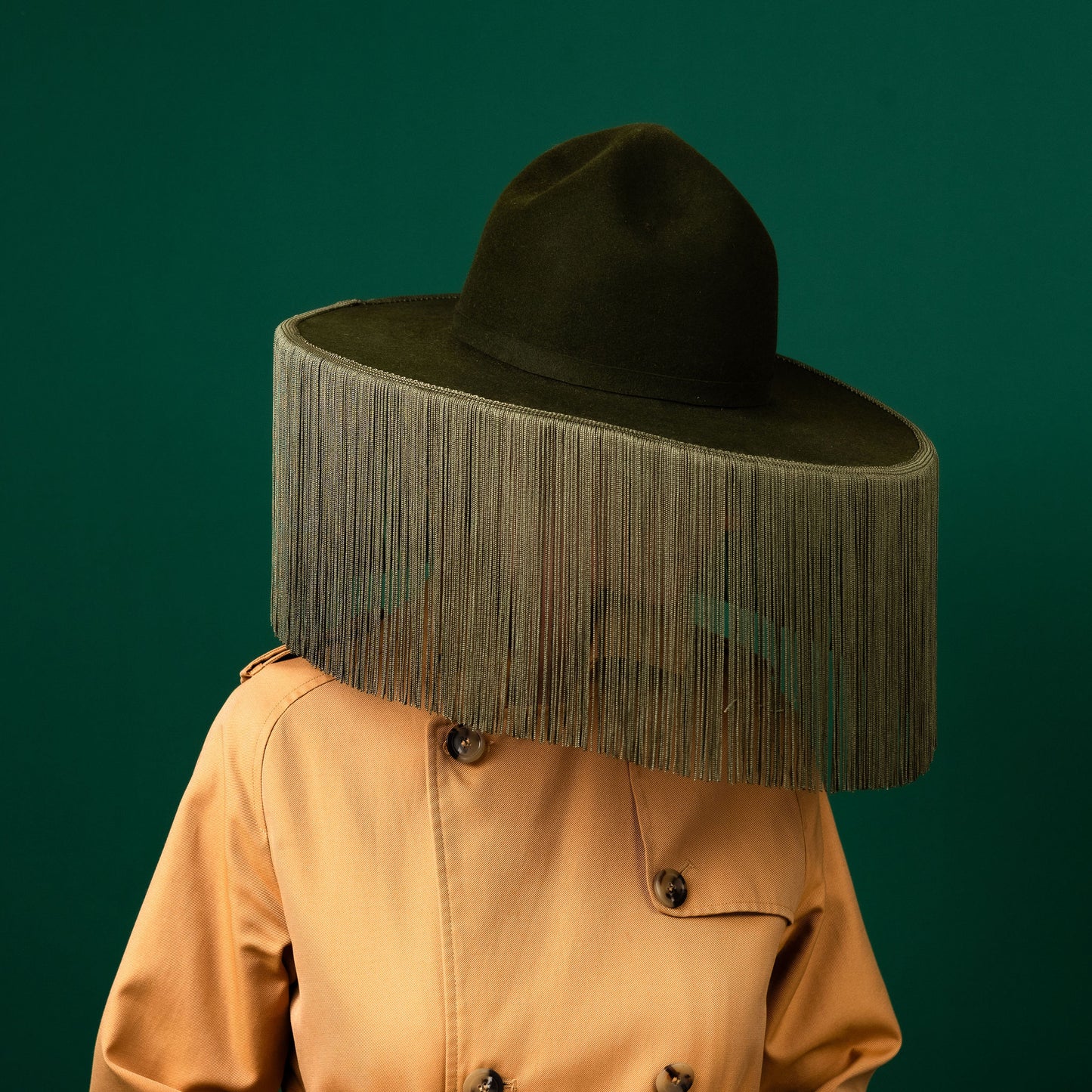 Gapsted Green Western style Felt Hat with green tassel on brim edge Winter Racewear Hat