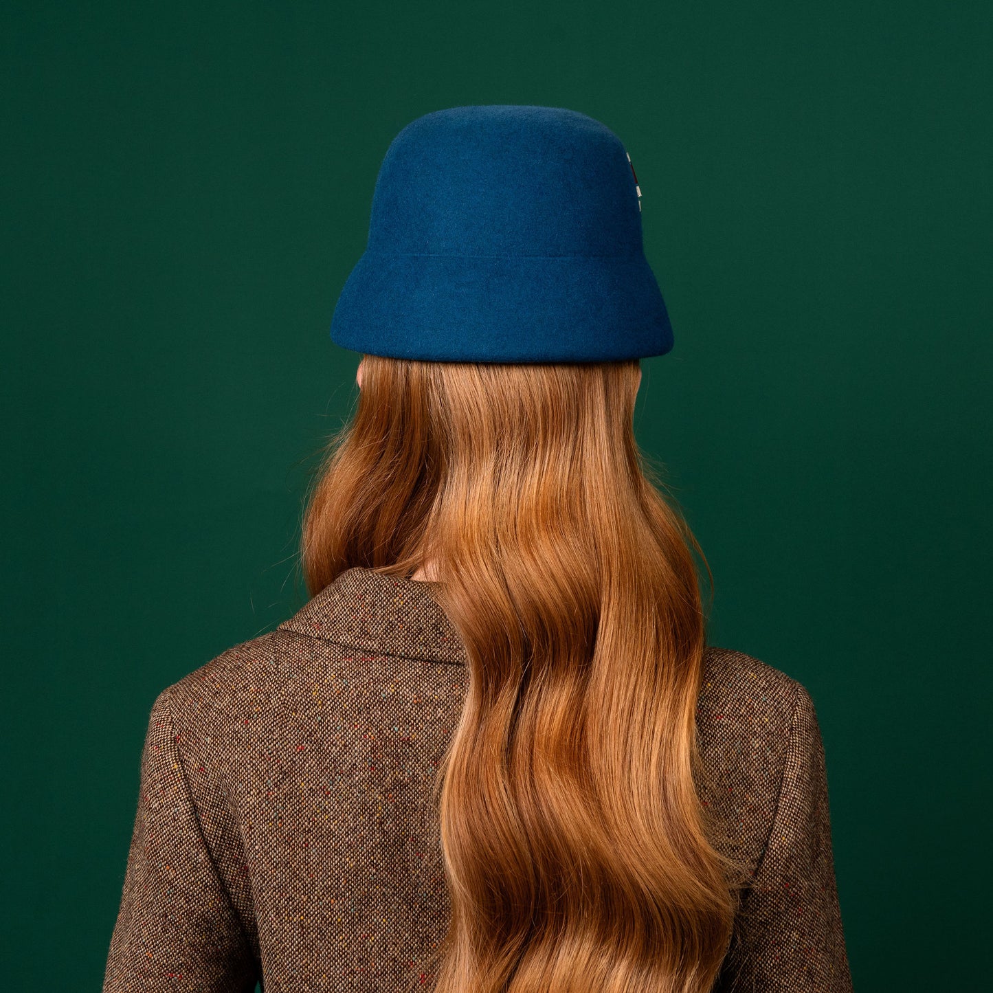 Henley Teal Felt 60's style Hat with Bow Trim Winter Racewear Hat