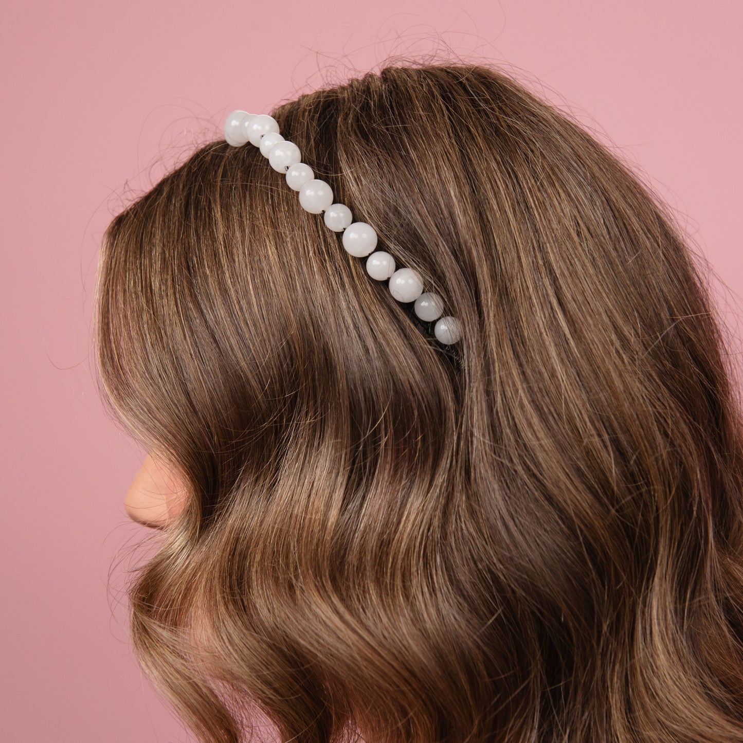 Kitty White and Black Beaded Headband