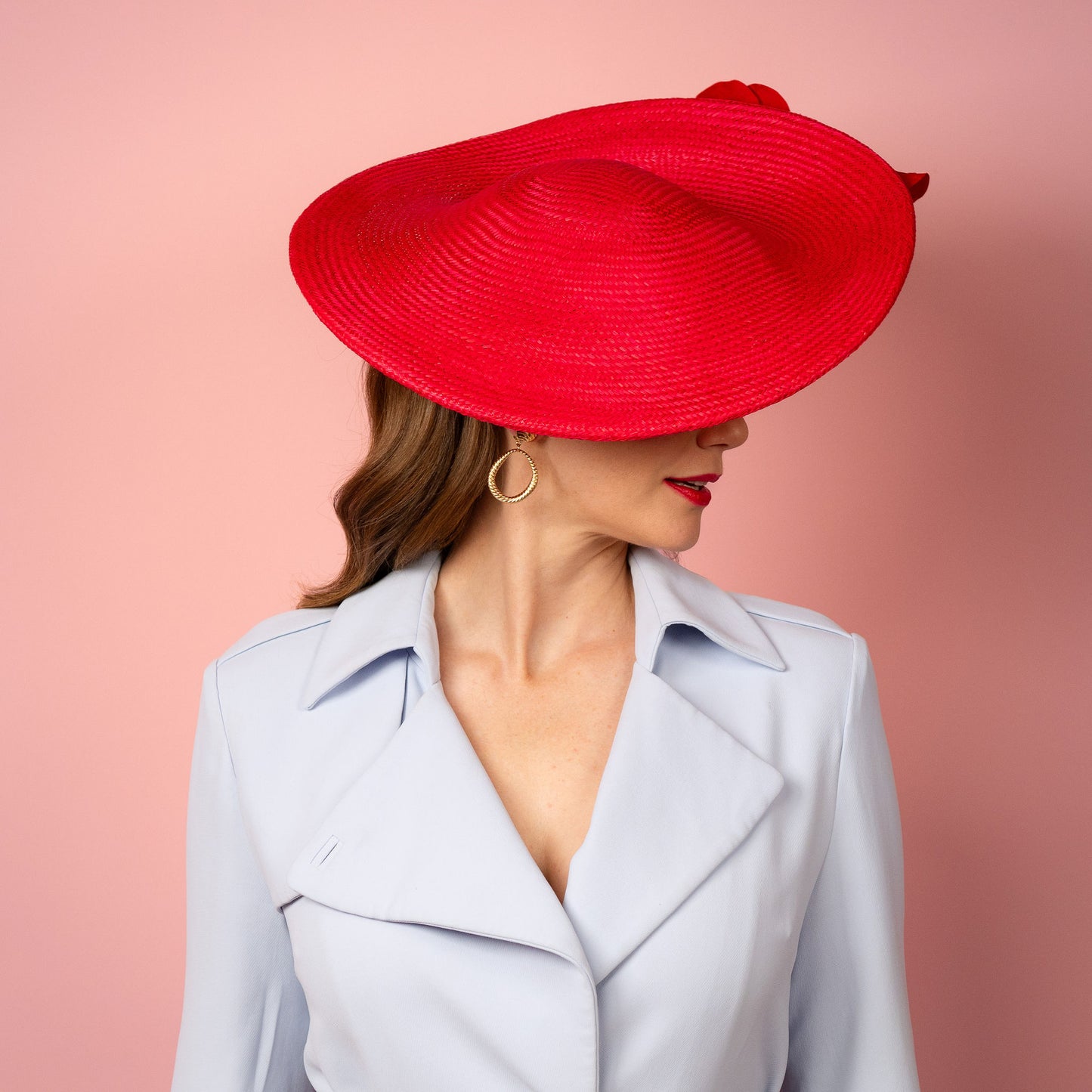 Poppy Saucer with silk poppies in red Spring Racewear Headpiece