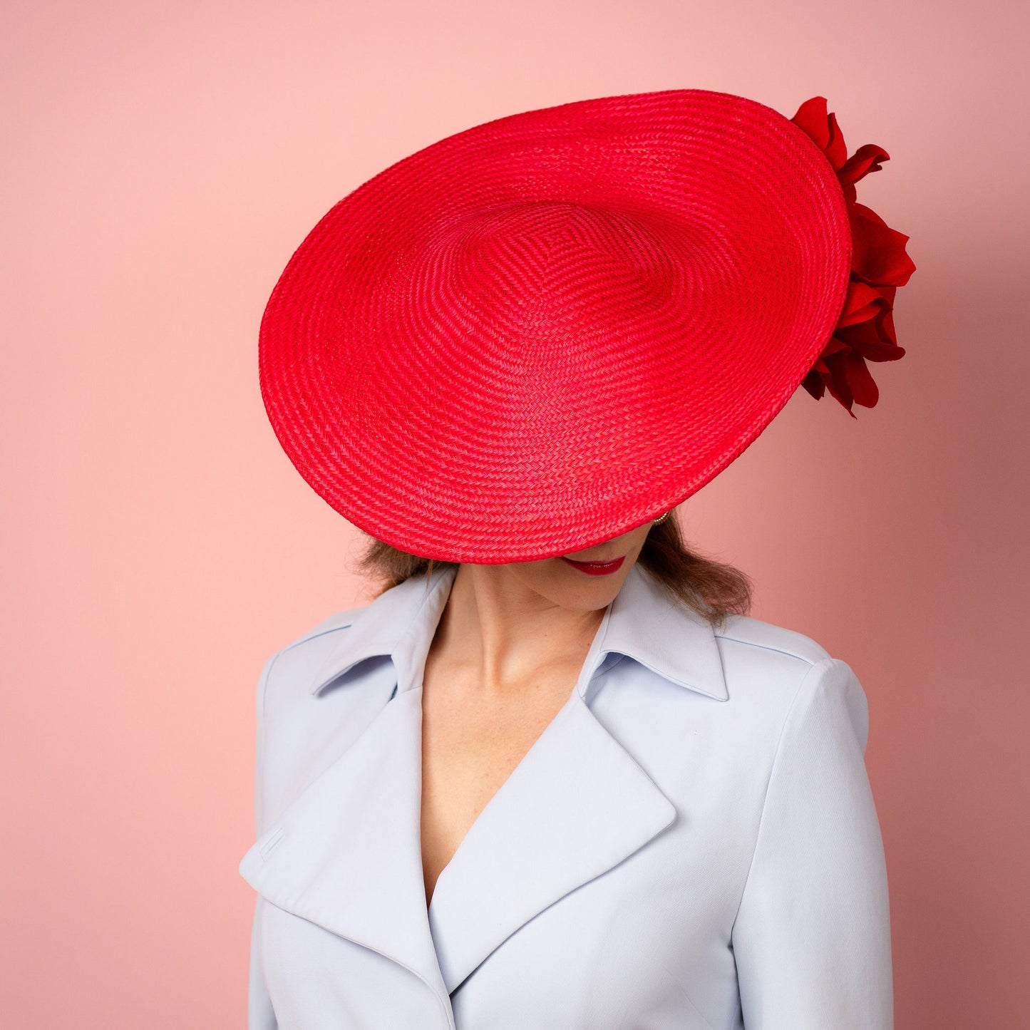 Poppy Saucer with silk poppies in red Spring Racewear Headpiece