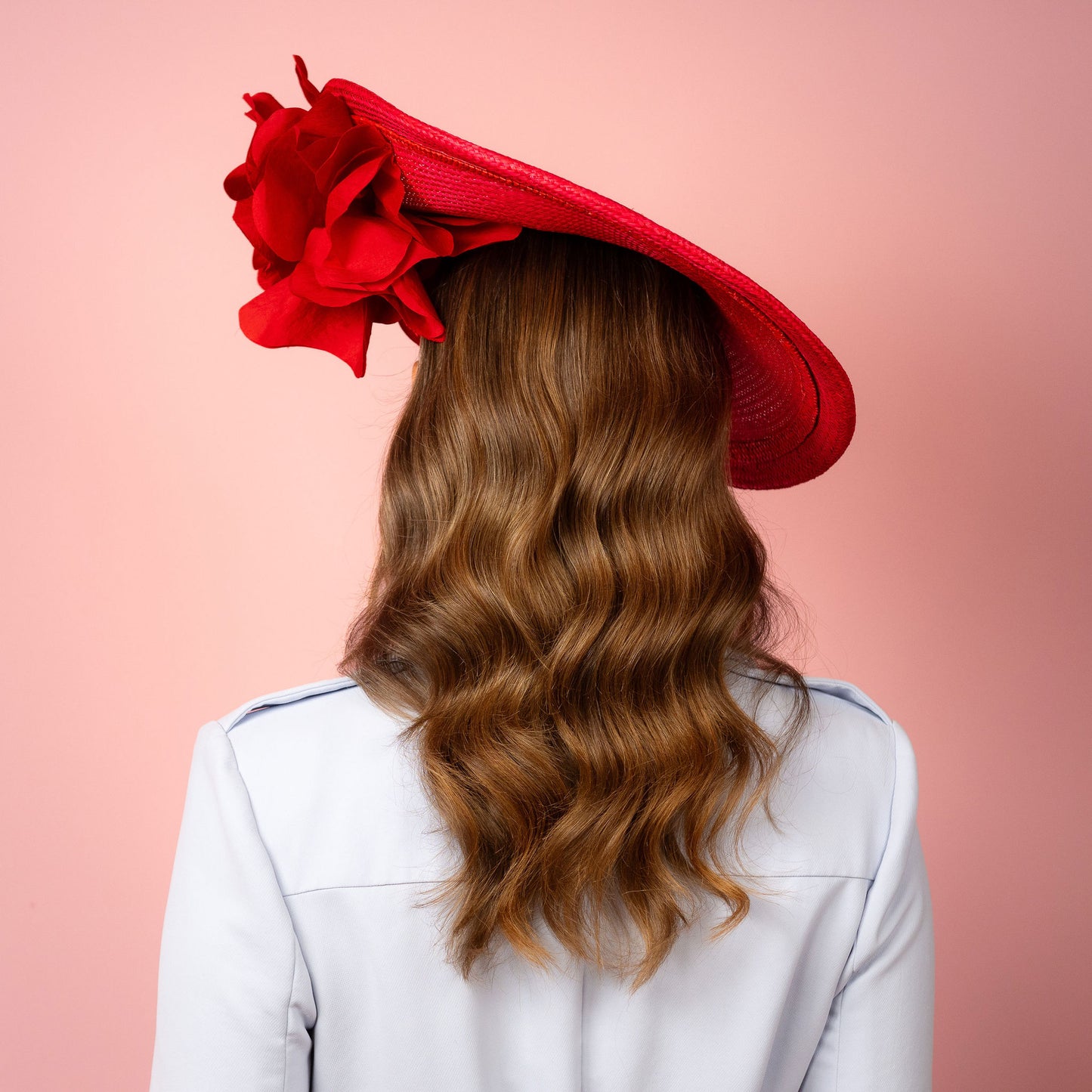 Poppy Saucer with silk poppies in red Spring Racewear Headpiece