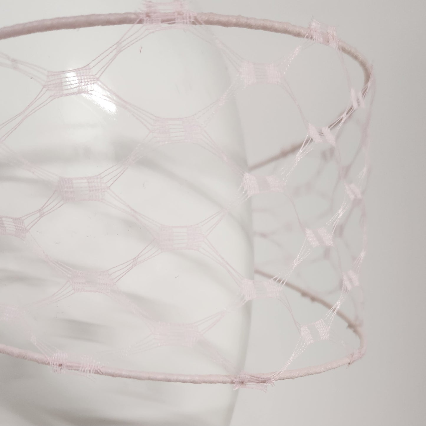 Jessica face veil on headband in pale pink vintage large veil