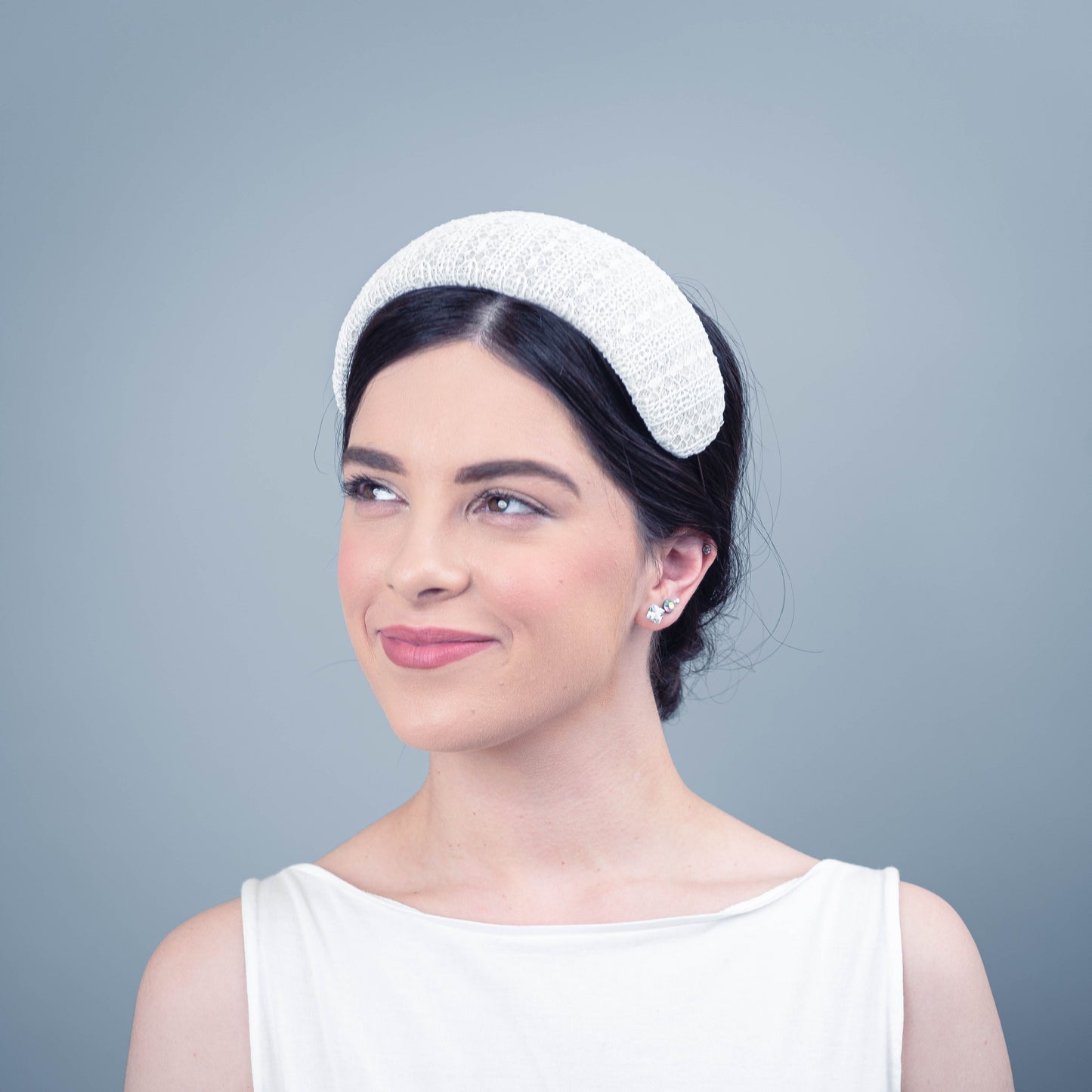 By Your Side Lace Wedding Bandeaux in white
