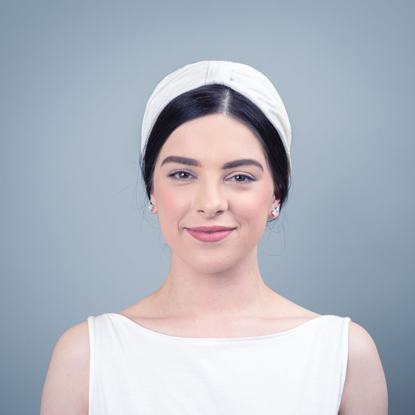 Georgie Ivory Silk Turban Headband