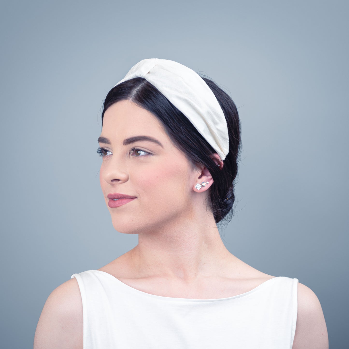 Georgie Ivory Silk Turban Headband