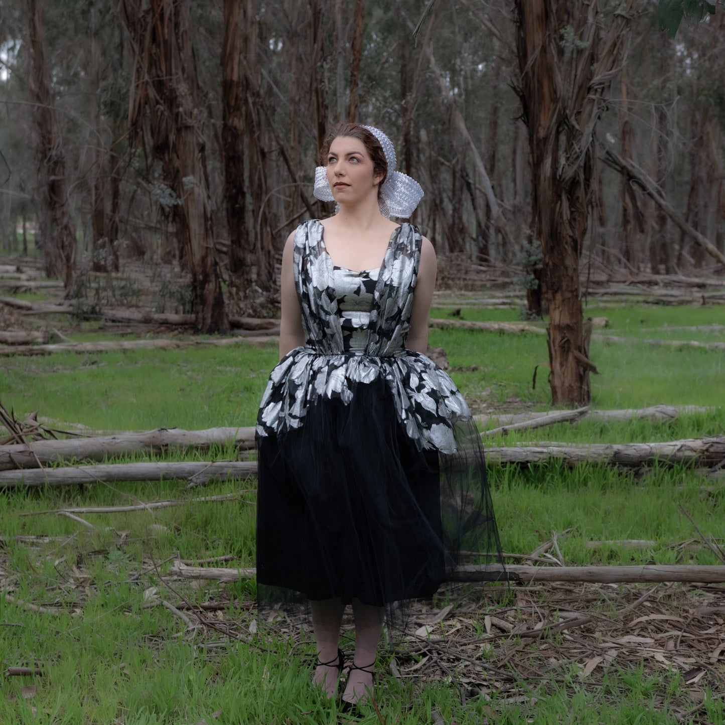 Kora Silver Bow Headpiece