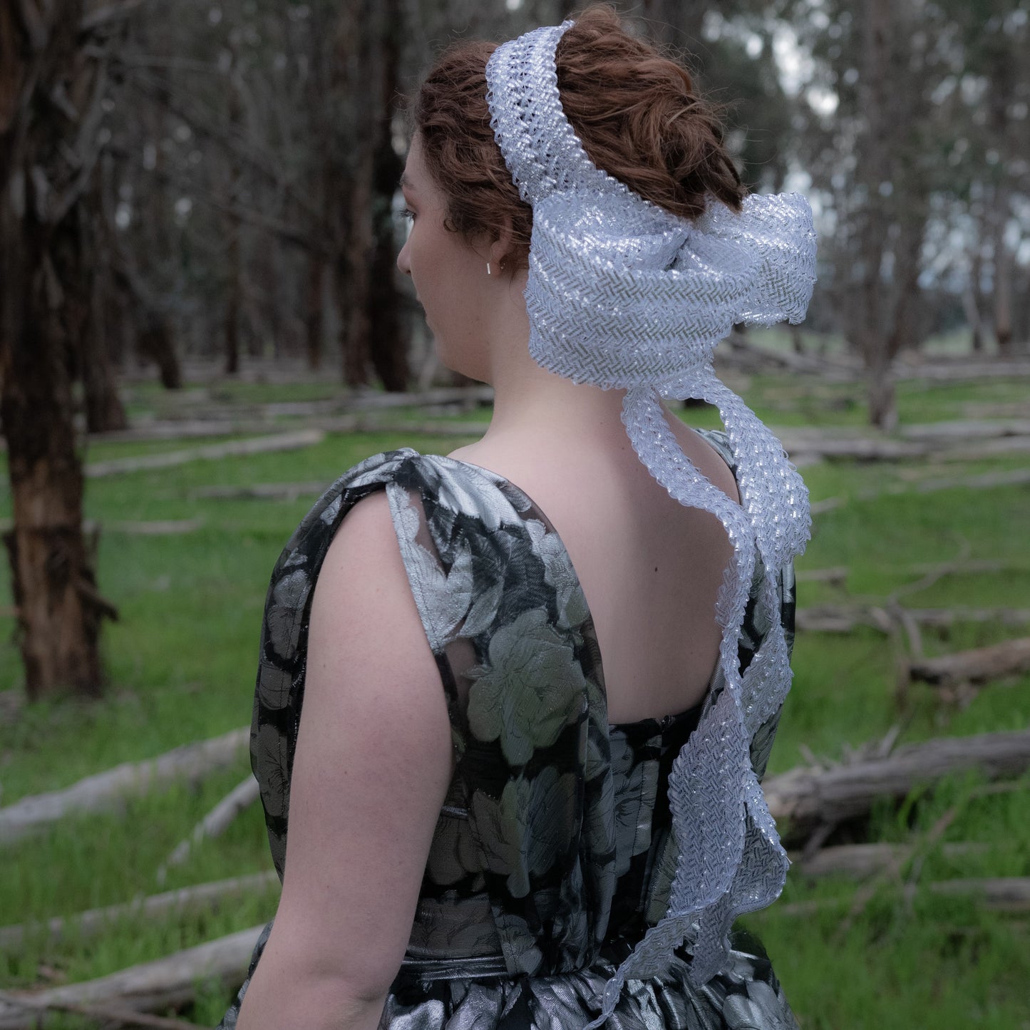 Kora Silver Bow Headpiece