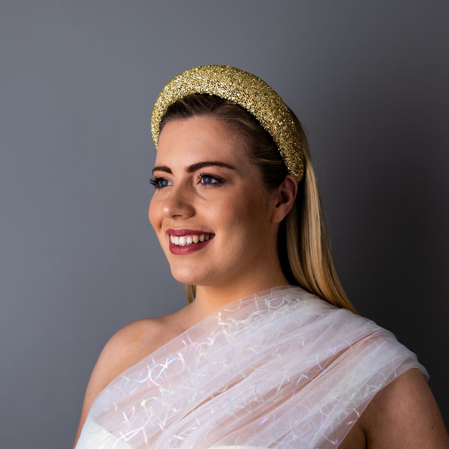 Crazy in Love Metallic Gold Wedding Crown Headband