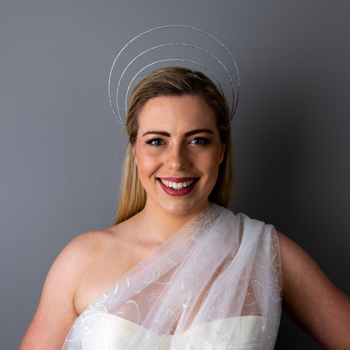 Timeless Love metallic silver halo crown headband