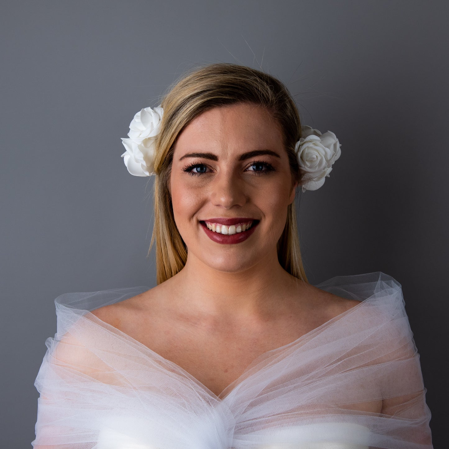 I’m Yours white rose wedding headpiece