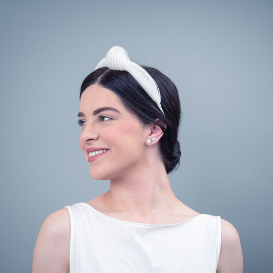 We Found Love pleated headband in ivory