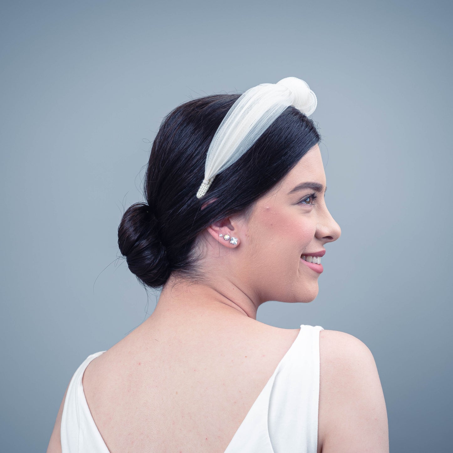 We Found Love pleated headband in white
