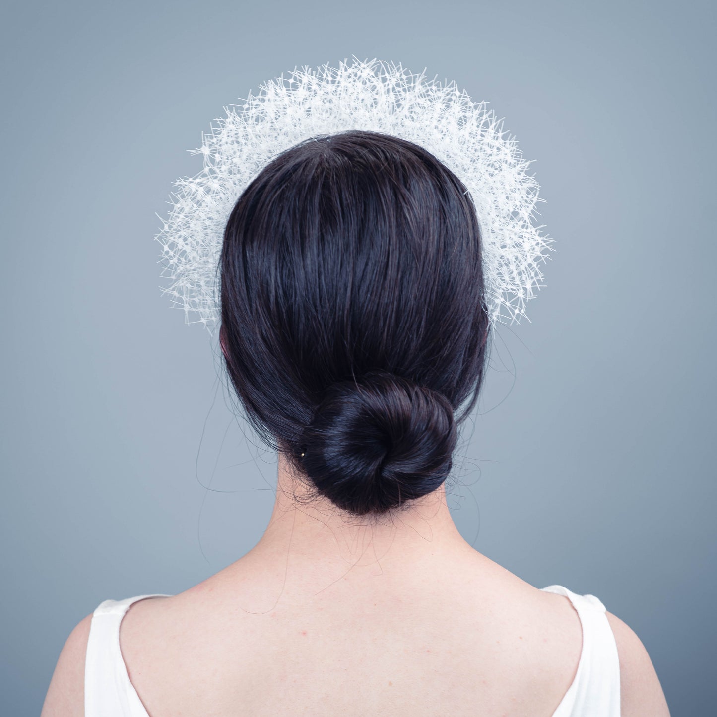 You Are the Best Thing Ruffle Veil Headpiece in Ivory