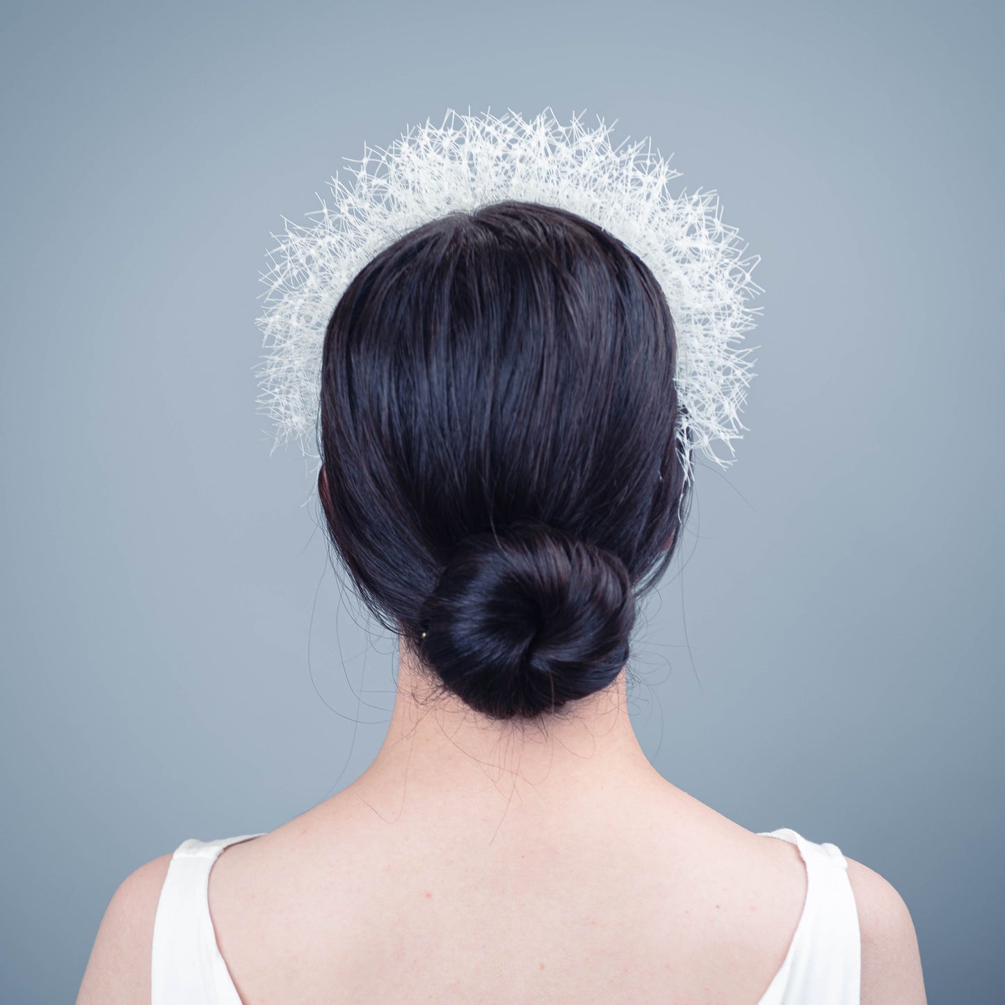 You Are the Best Thing Ruffle Veil Headpiece in White