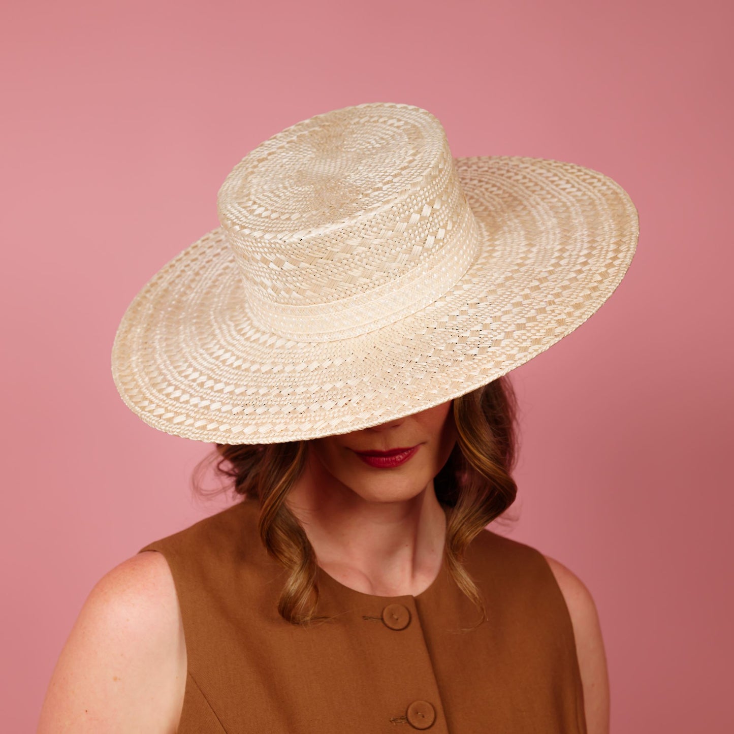 Alexandra Straw Boater in Cream
