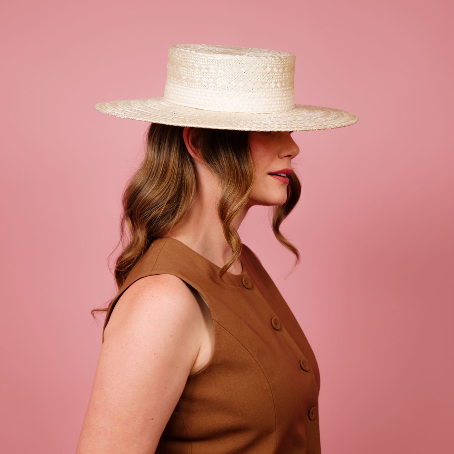 Alexandra Straw Boater in Cream