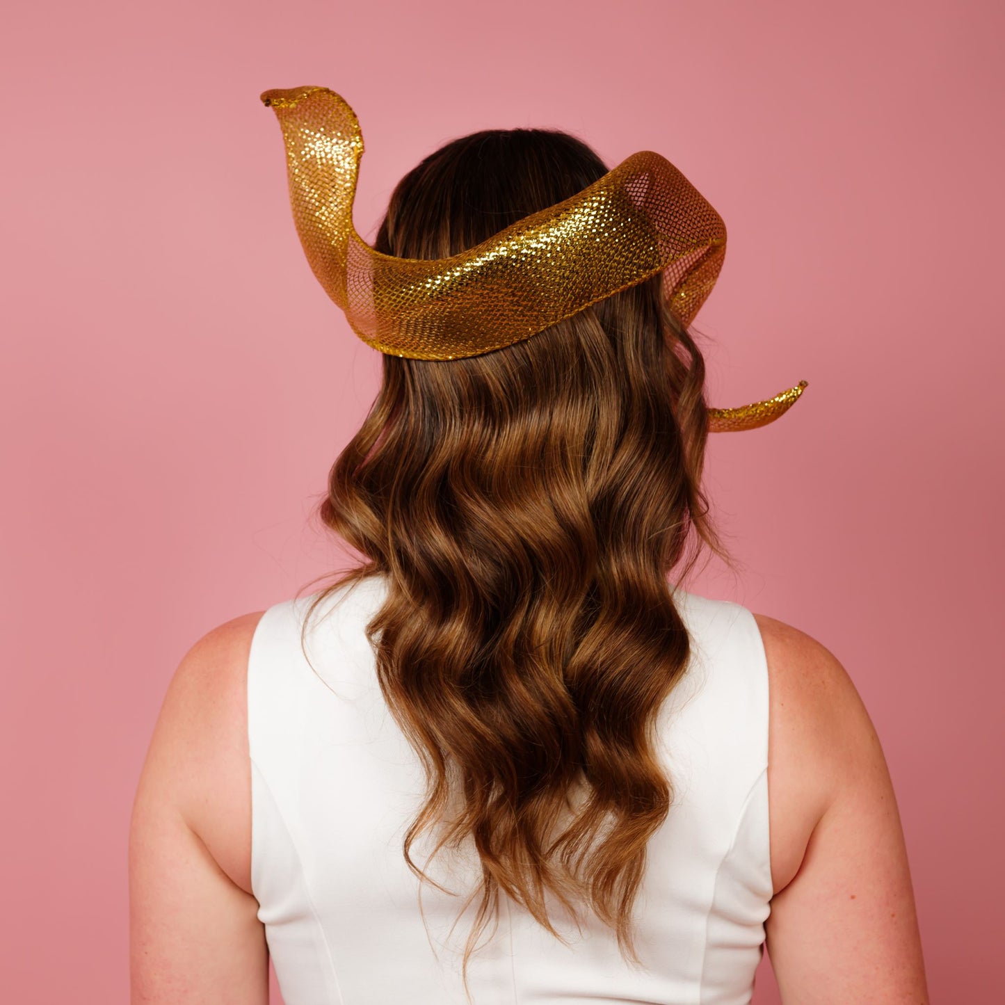 Awa headpiece in gold crinoline