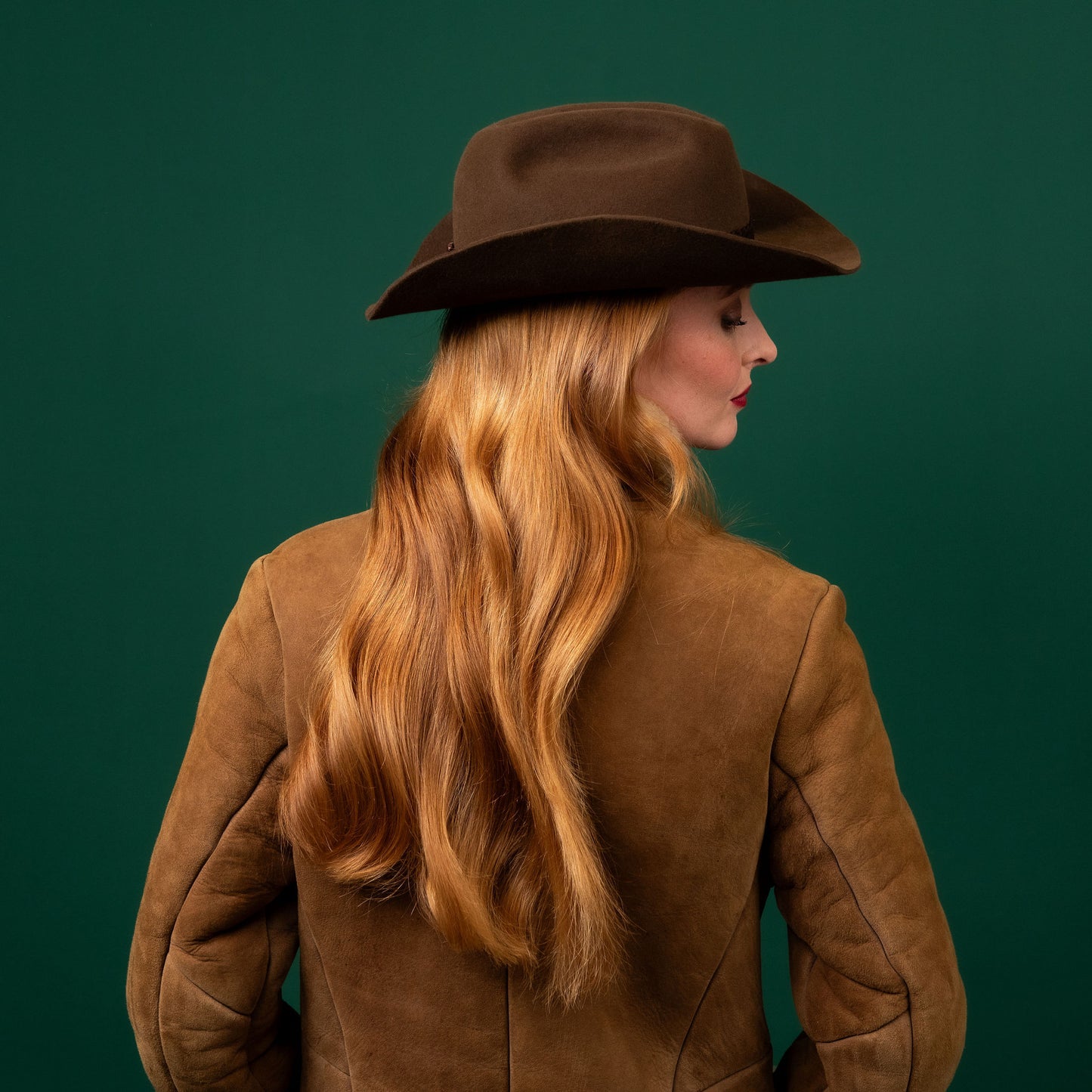 Buckland Brown Western Style Felt Hat with plait trim Winter Racewear Hat