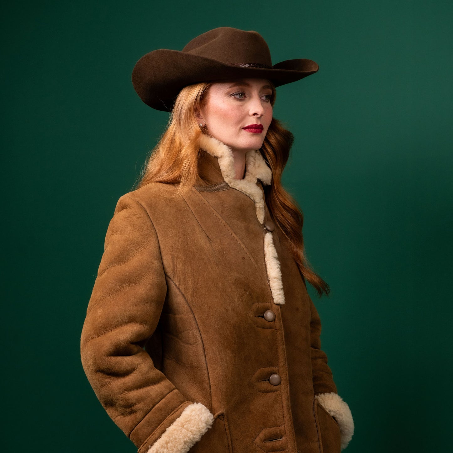 Buckland Brown Western Style Felt Hat with plait trim Winter Racewear Hat