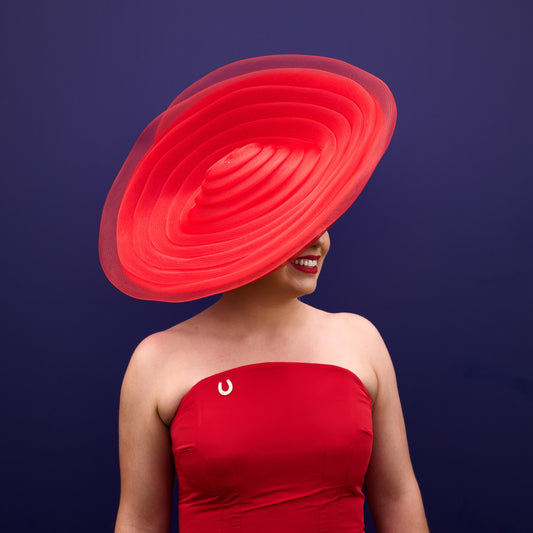 Full Circle Large Red Crinoline Saucer Disc Headpiece