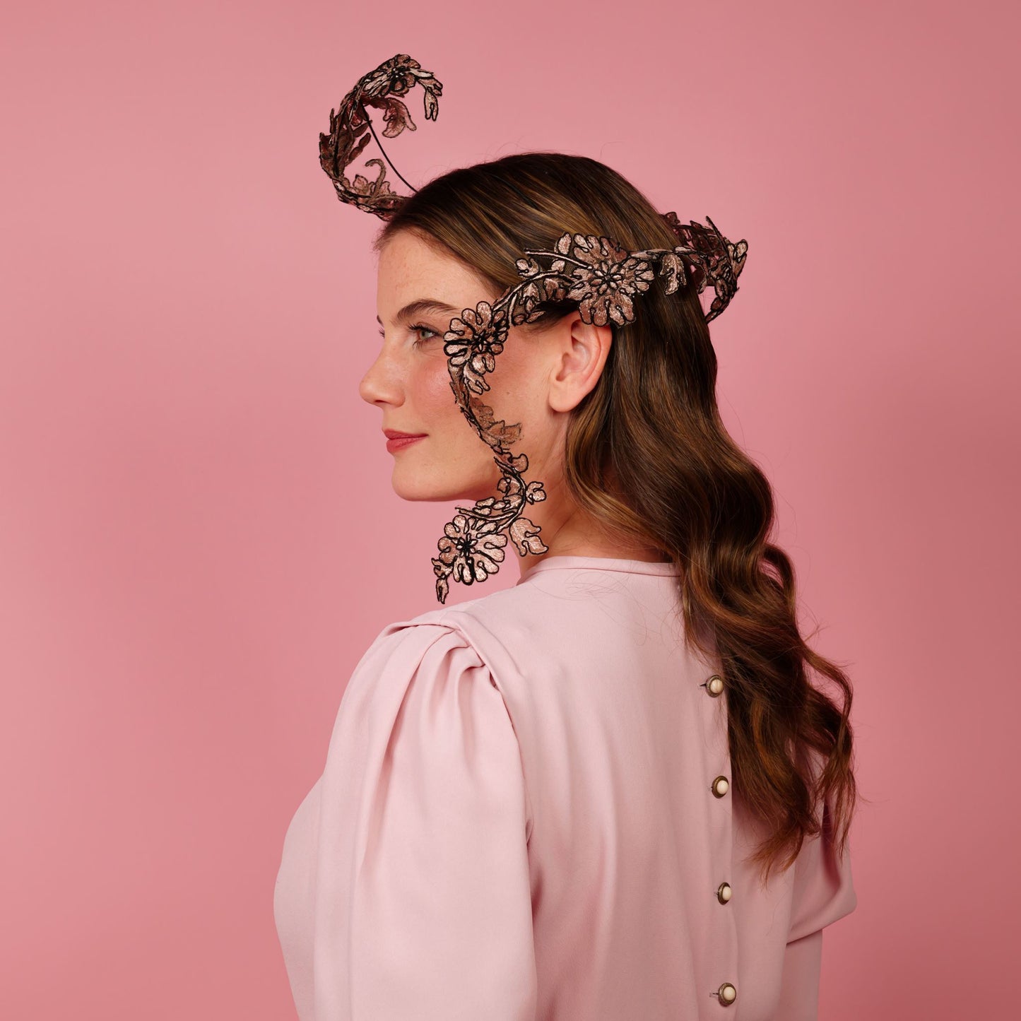 Lumie lace sculpted headpiece
