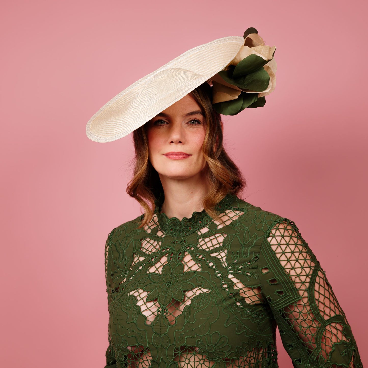 Madeline Saucer in cream with olive