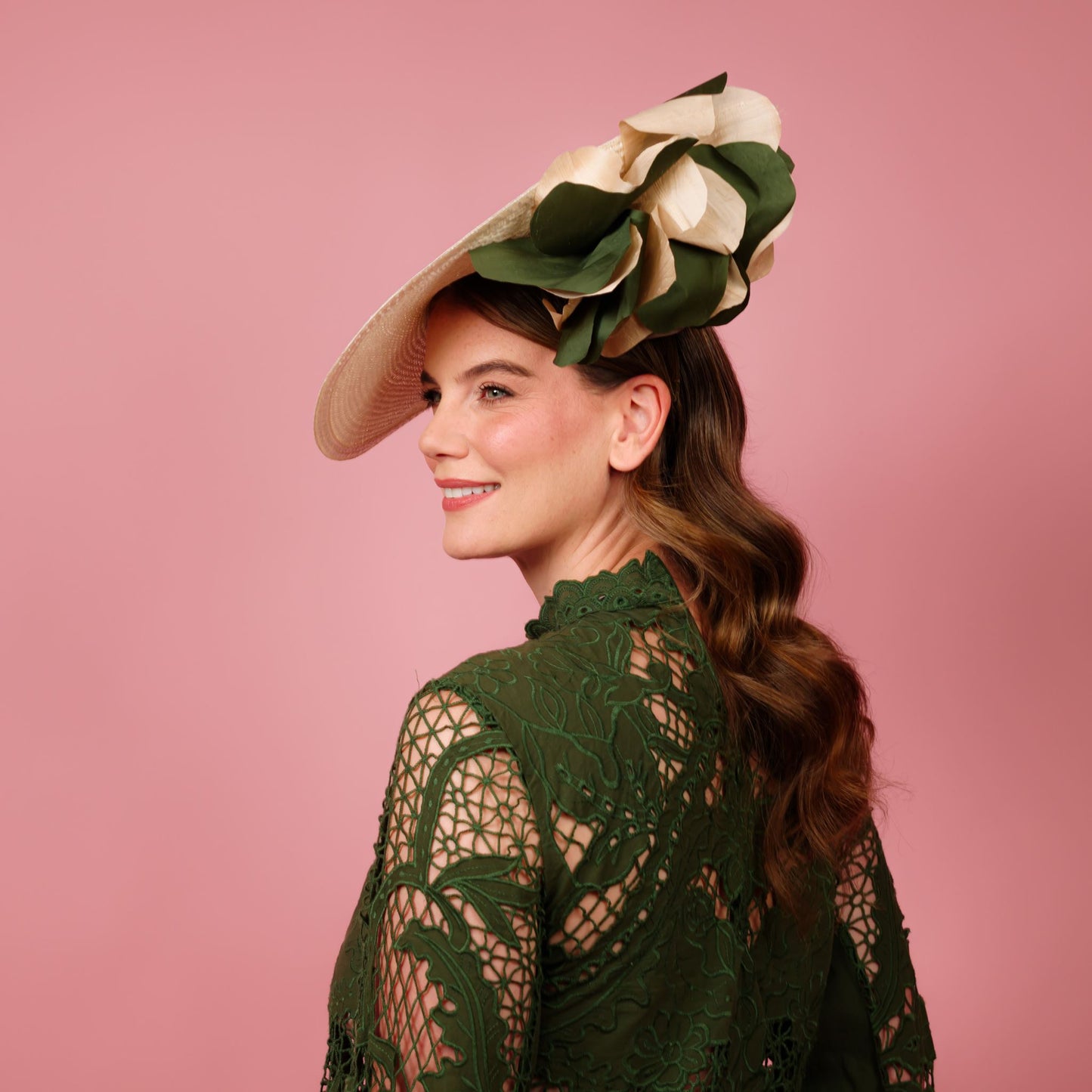 Madeline Saucer in cream with olive