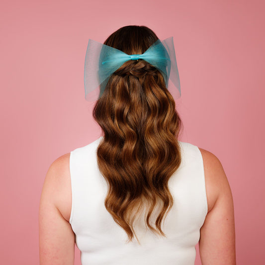 Marni back of the head crinoline bow with comb in blue