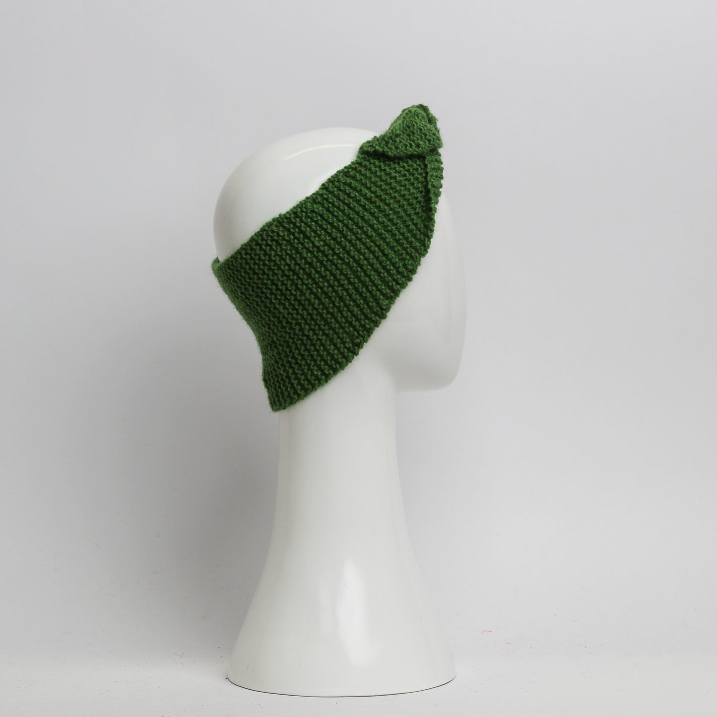 Nassau Knitted Turban Headwrap Headband in Apple Green Wool