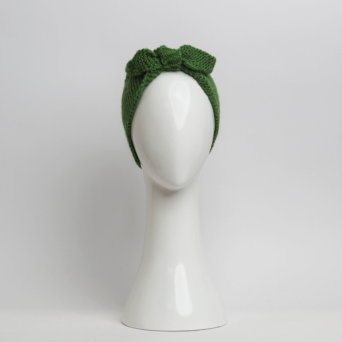 Nassau Knitted Turban Headwrap Headband in Apple Green Wool