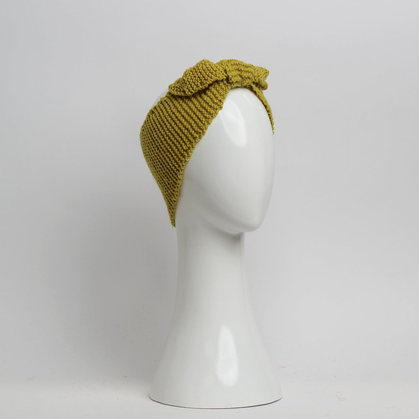 Nassau Knitted Turban Headwrap Headband in Mustard Yellow Wool