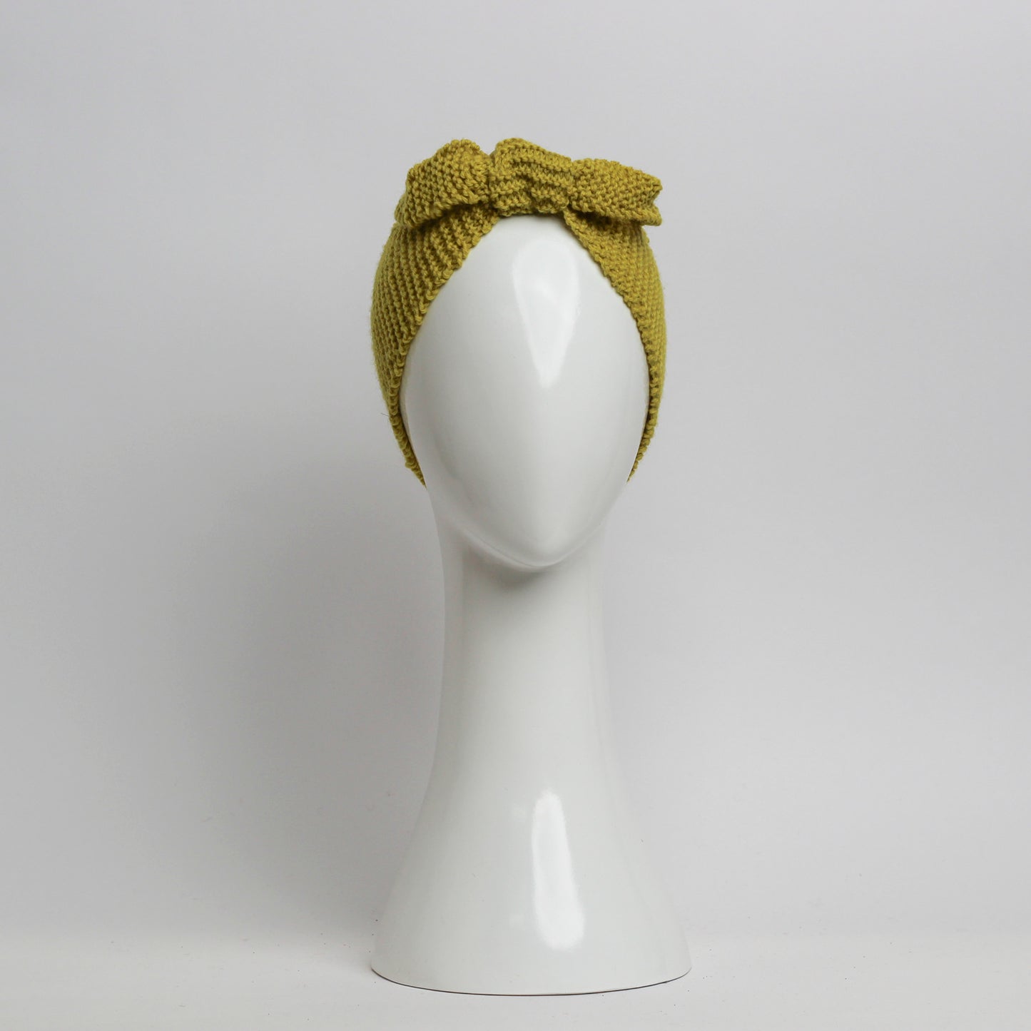 Nassau Knitted Turban Headwrap Headband in Mustard Yellow Wool