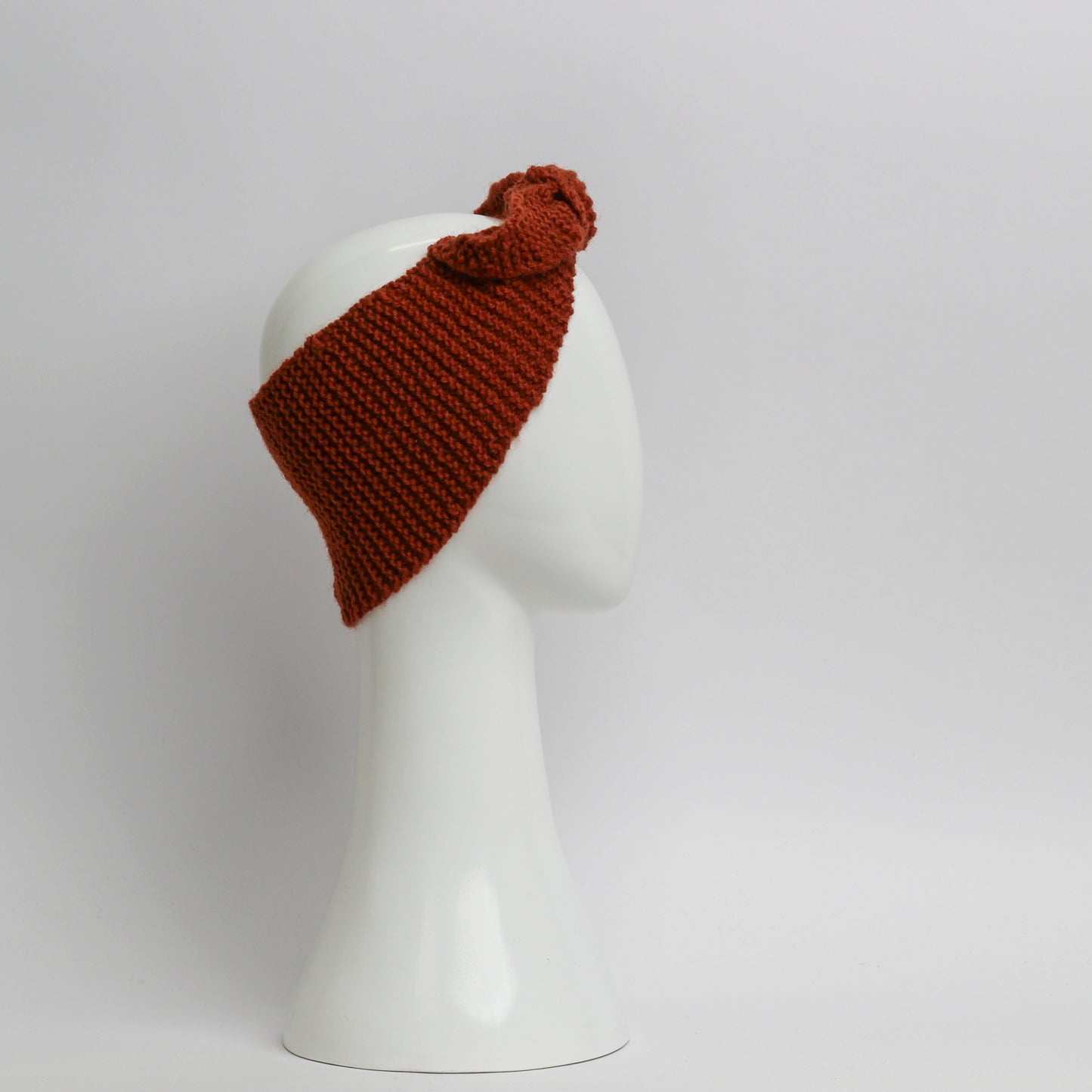 Nassau Knitted Turban Headwrap Headband in Ochre Orange Wool